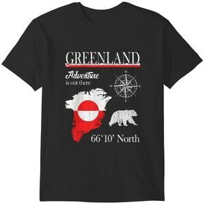 Greenland Adventure Is Out There Travel Flag Graphic Unisex T Shirt